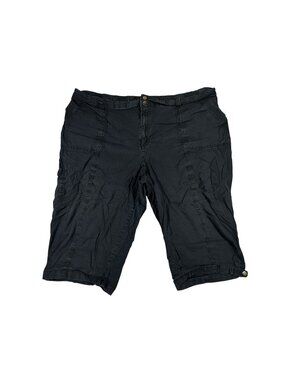 CATO Womens Classic Black Cargo Shorts Size 24W 98% Cotton Stretch Casual